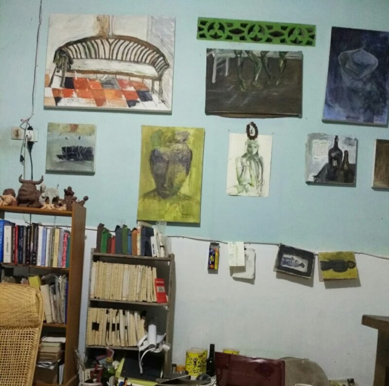 Some artworks on a wall