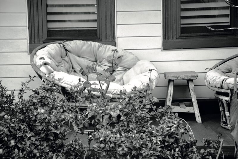 couch in black and white
